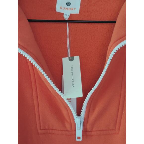 NEW Anthropologie Sundry Red Quarter-Zip Pullover - Size 2 (medium) - Picture 5 of 8